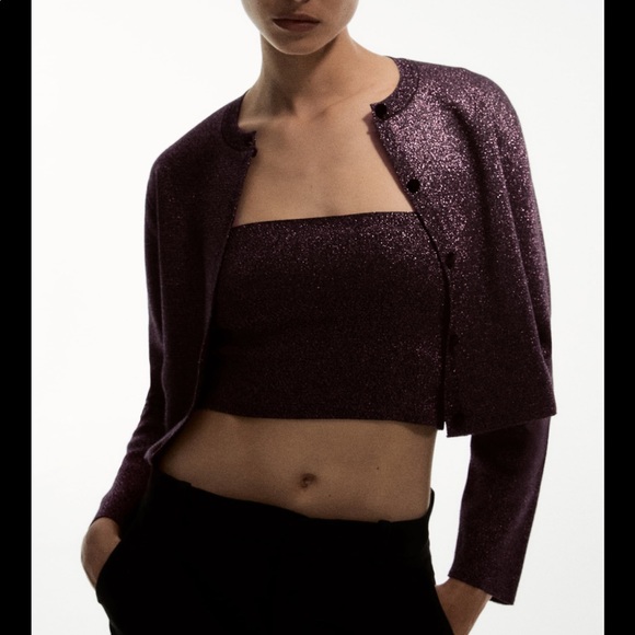 Zara sparkling knit top & jacket - Picture 2 of 4